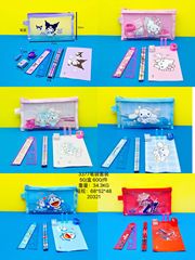 3377 Pen Bag Set with Trinny Nylon Mesh Bag, Rectangle Pen Case, Student and Toddler Back-to-School 8-Piece Set Gift Stationery