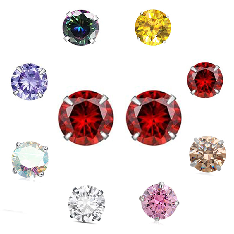 クロスボーダー F136 チタン合金ジュエリーヘッド 5A ジルコン外歯ネジリップネイルイヤリングへそネジ鼻ネジピアスアクセサリー