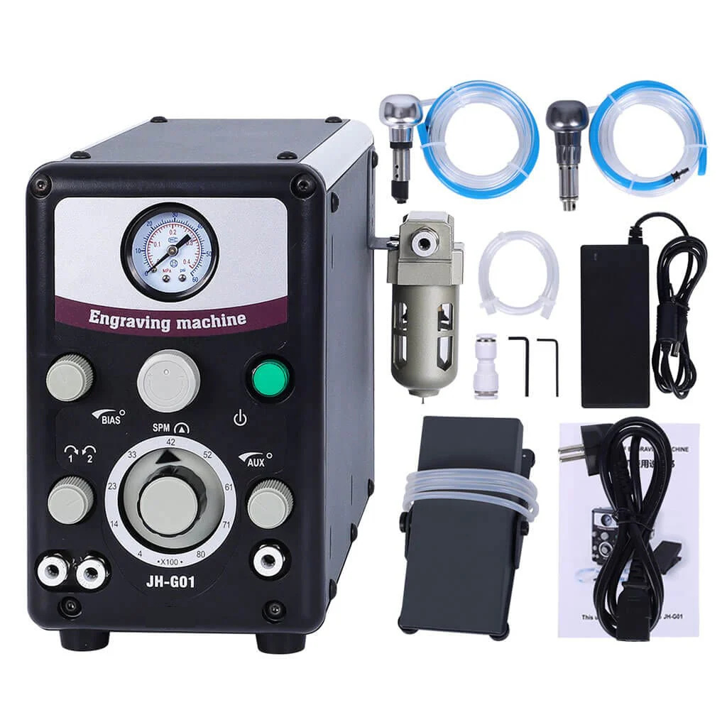 双头气动雕刻机 辘珠边机 气动微镶刻花机 首饰微镶雕刻机 辘边机