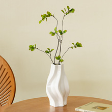 蜀门白色简约陶瓷花瓶轻奢高级感装饰客厅桌面插花摆件水培花器