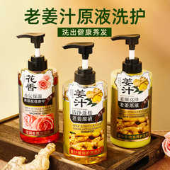 Ginger Shampoo Conditioner Shower Gel Wash and Care Set Fluffy Refreshing Large Bottle 500ml Men's and Women's Manufacturer Wholesale