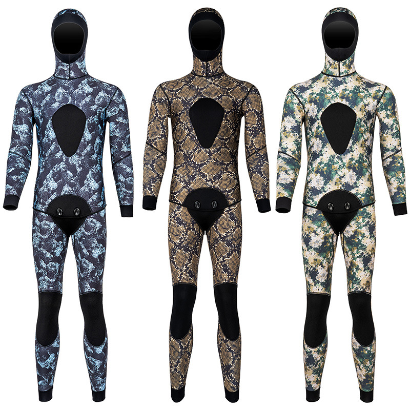 Wetsuit 3mm Split Light Leather Edge Scr Neoprene Wetsuit Camouflage Warm Fishing Suit Surfing Suit