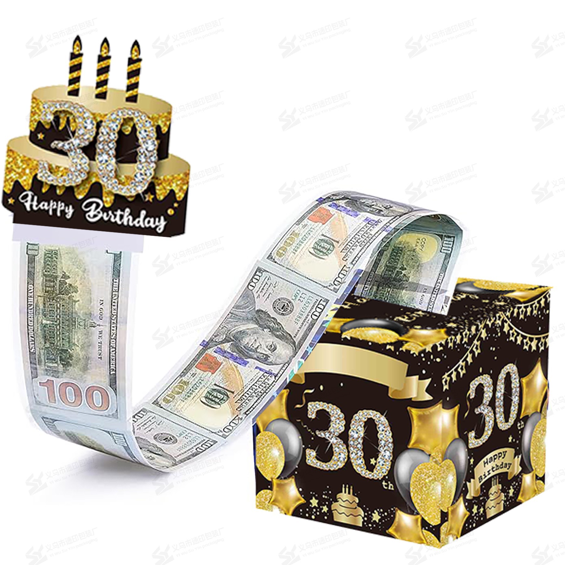 现货黑金色30抽钱盒