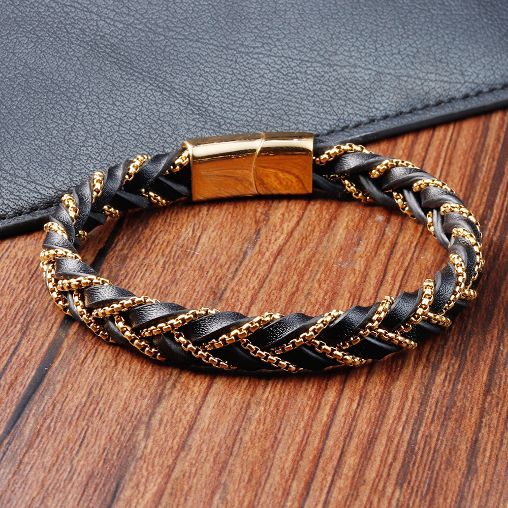 25g Weight Bangle Classification Leather Chain Material 1 Piece Quantity Daily Occasion Leather Material Geometric Pattern Men's Gender Polishing Design Simple Style Style Simple Style Geometric Leather Polishing Men's Bangle Men Cord & Leather Bracelets 4