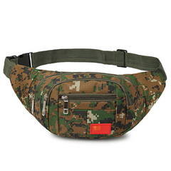 Wholesale manufacturer fashion camo canvas crossbody bag for men and women sports waist bag casual outdoor chest bag