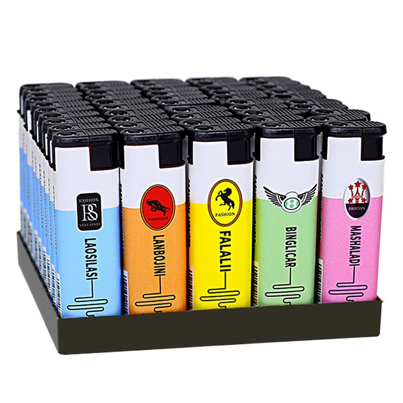 Ветрозащитная надувная зажигалка с чехлом оптом, одноразовая пластиковая зажигалка с прямым пламенем, персонализированная и креативная.