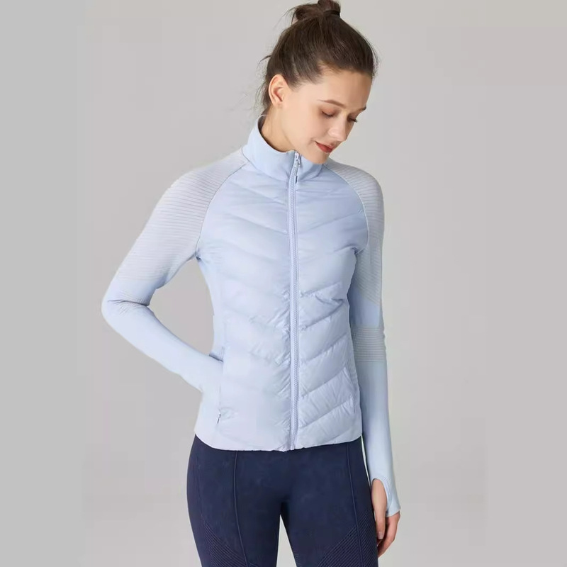 Brother Yang's same yoga sports Goose Down Jacket Women's windproof cotton-padded jacket slim-fit lightweight outdoor running jacket