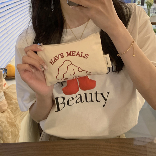 Cute Food Doll Coin Purse Bluetooth Headphone Protective Cover Retro Storage Bag Clutch Bag Canvas Clutch