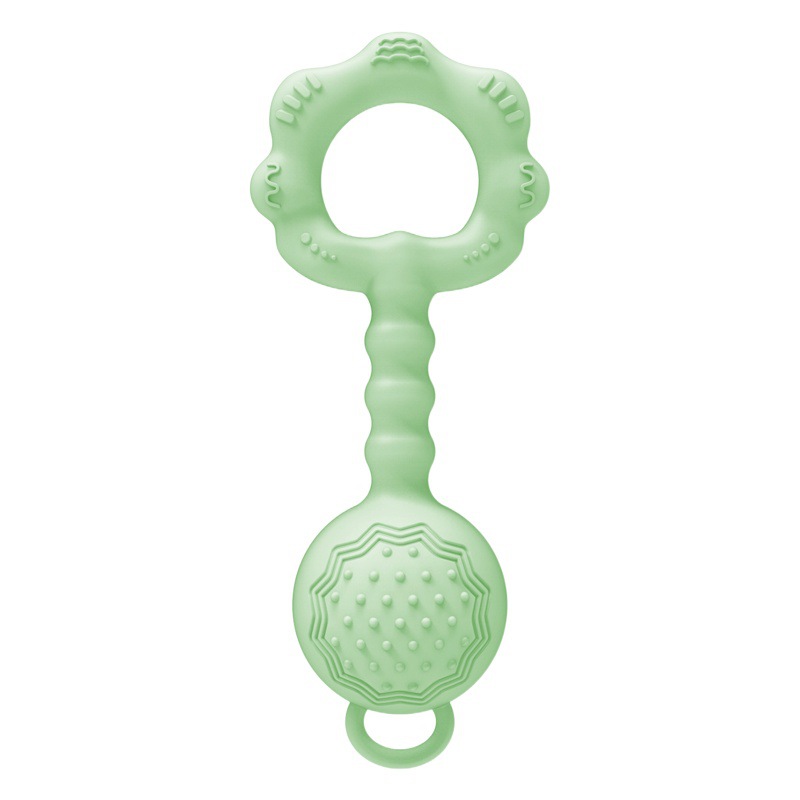 Directo de fábrica bebé mordedor silicona sonajero teether juguete que puede sonar bebé mordedor palo sonajero venta al por mayor
