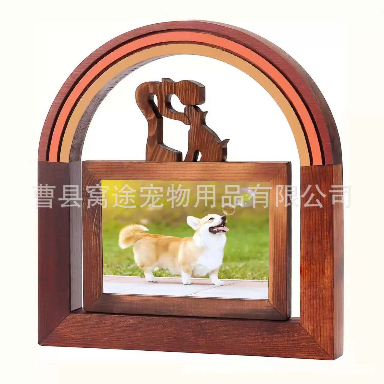Простая деревянная памятная фоторамка для домашних животных Rainbow Bridge, памятный подарок для собаки, украшения для дома, гостиной, деревянная фоторамка для собаки