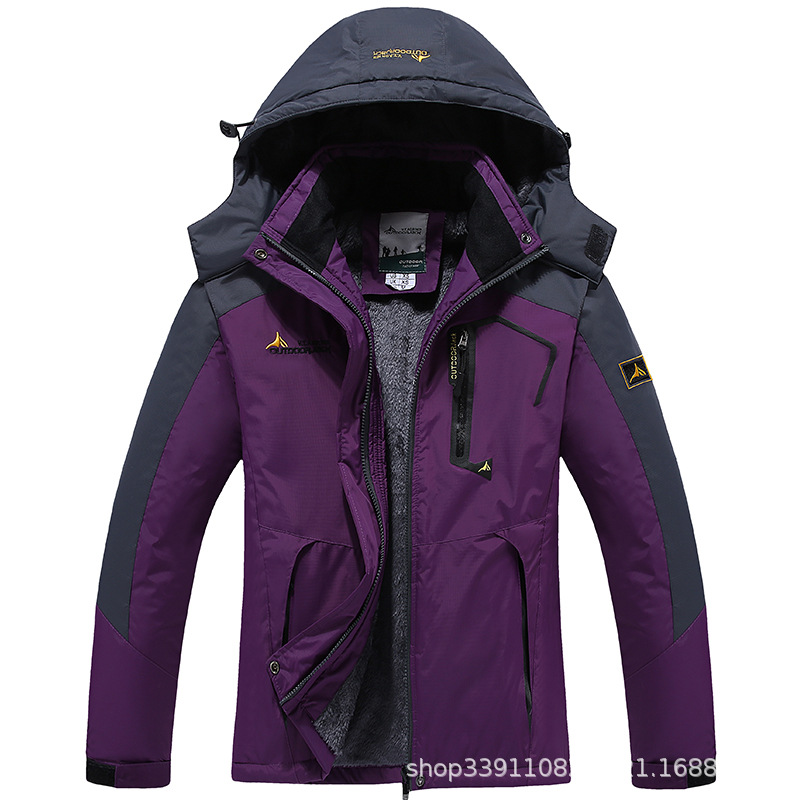 Invierno al aire libre de los hombres más tamaño chaqueta forrada de lana de las mujeres engrosada a prueba de viento resistente al frío cálido montañismo ropa de pesca hombres