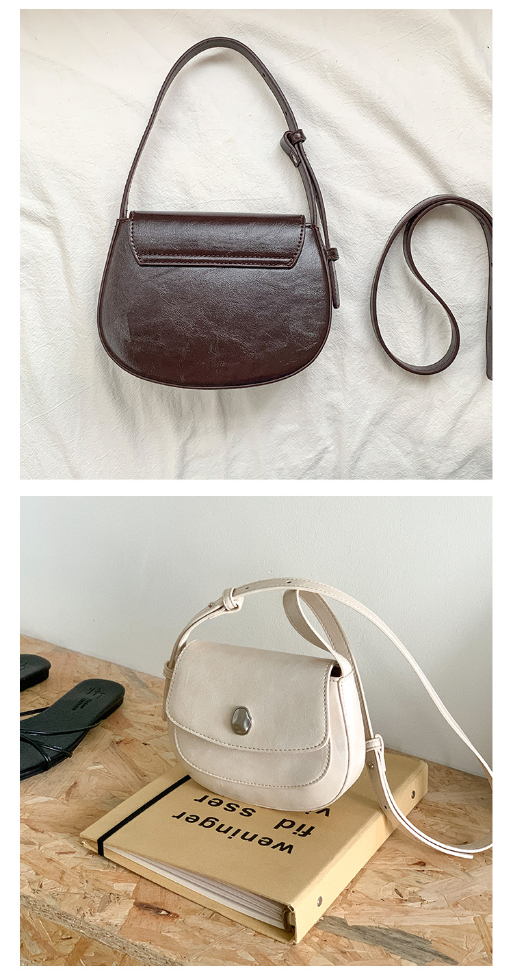 Nuova borsa a tracolla piccola a conchiglia sottobraccio, da donna, solida e semplice, con patta, di alta qualità_voghion.com