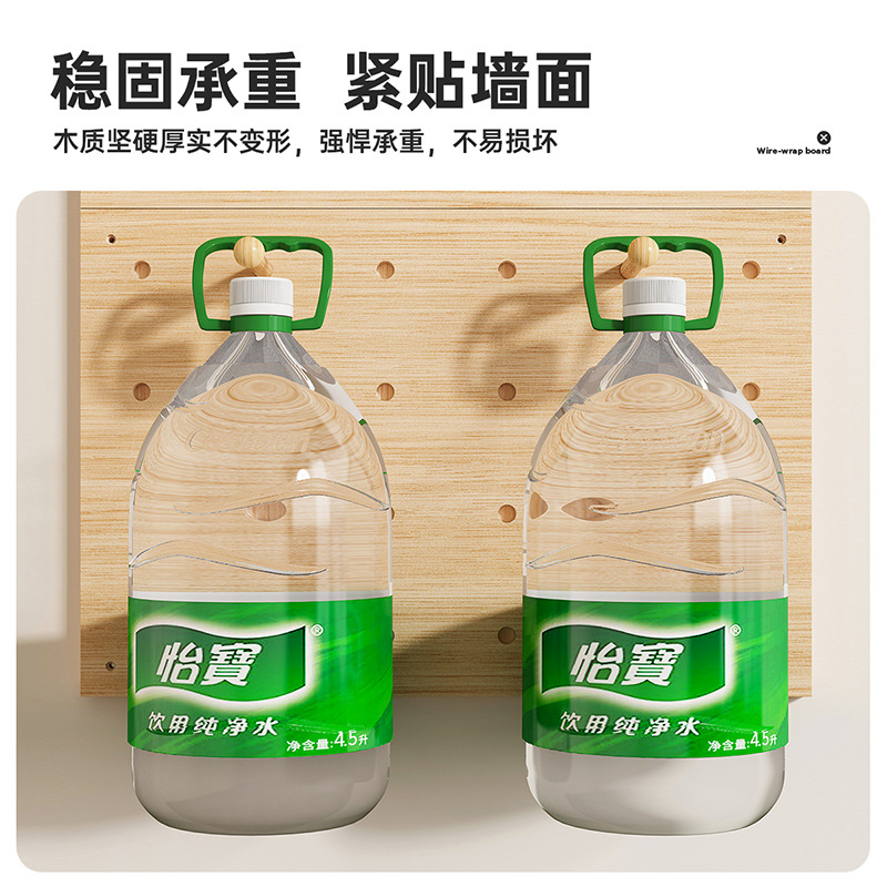 Rack en la pared de la placa de la cueva de madera sólida Rack de decoración de la pared de la pared de la pared de la puerta de entrada Rack de exhibición de almacenamiento de la pared