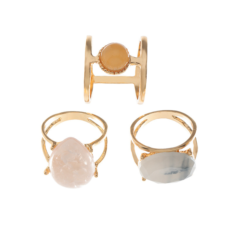 Simple Geometric Resin Ring Set display picture 7