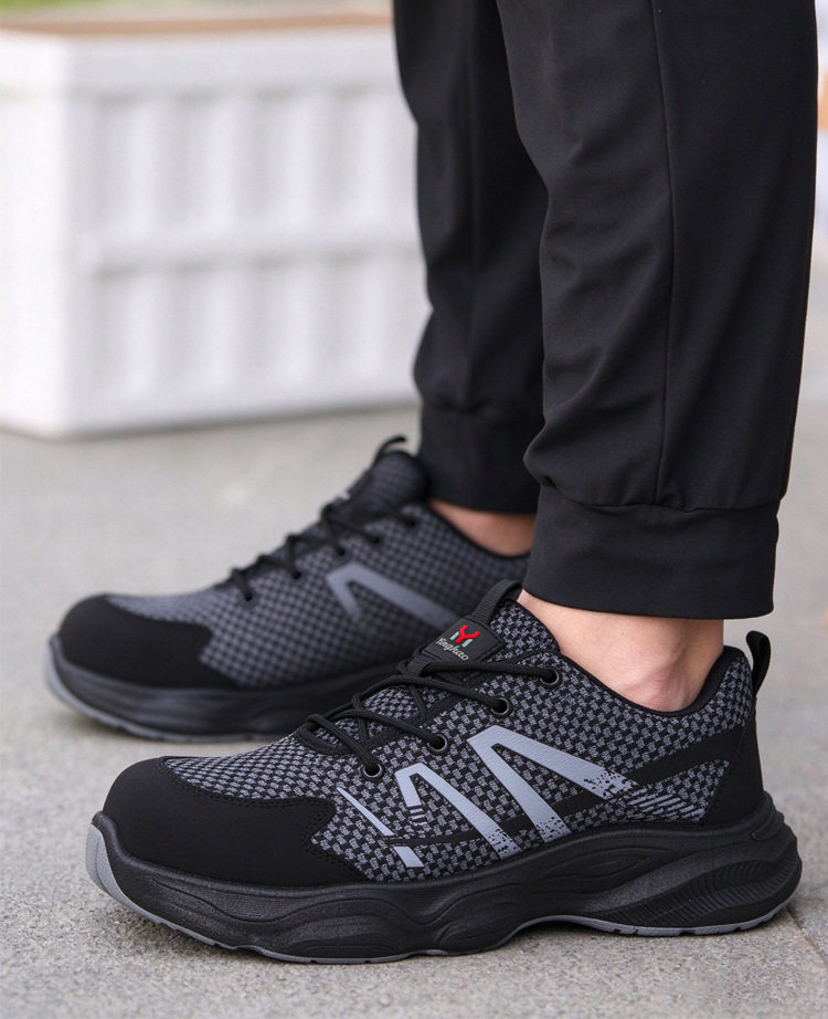 Giày bảo hộ lao động cổ thấp dệt lưới thoáng khí, mũi nhựa chống đập, chống xuyên thủng, cách điện 10KV — Tro đen; 37, Tro đen; 38, Tro đen; 39, Tro đen; 40 chi tiết 15