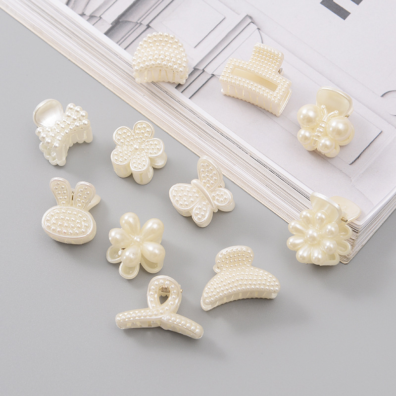 Small pearl hair clip for bangs, mini hair clip, heart-shaped high ponytail, small clip, wholesale.