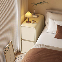 奶油風床頭櫃簡約卧室牆邊超窄夾縫櫃25cm床邊創意迷你實木小邊櫃