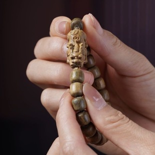 Authentic Natural Green Sandalwood 7*8mm Bracelet to Attract Wealth Pixiu Bracelet with Fragrant Sandalwood Single Circle Beads for Men and Women