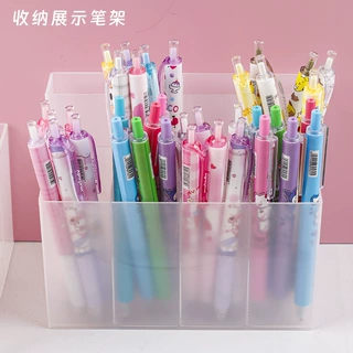 ins简约透明磨砂收纳架多格文具展示笔架桌面中性笔收纳笔筒笔盒
