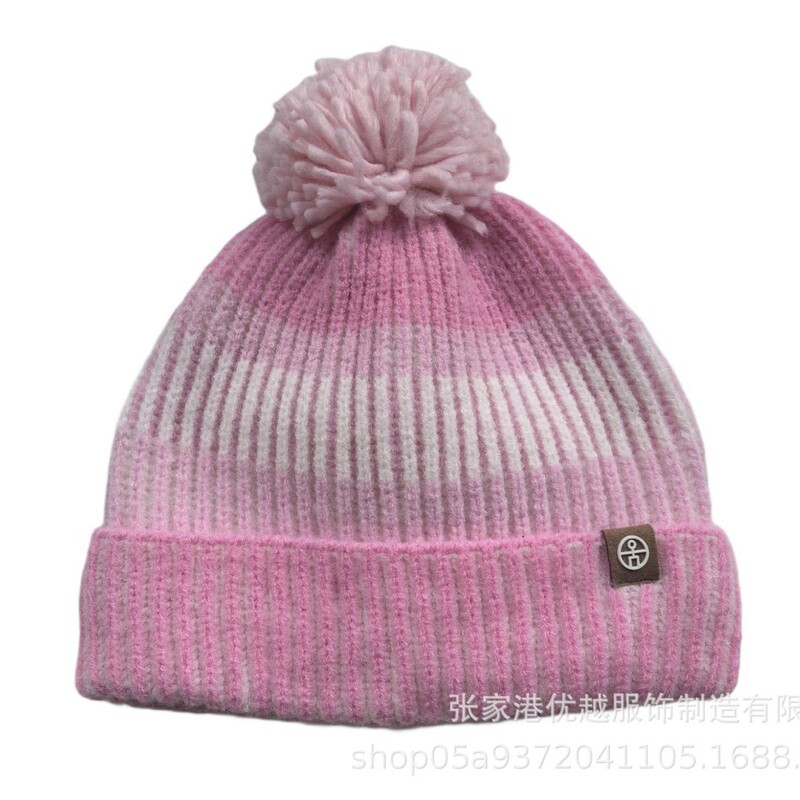 Bsci European and American Rabbit Wool Fleece-Lined Knit Hat for Women 2024 New Style Color-Blocking Korean Version Thickened Warm Ear-Protecting Knit Hat
