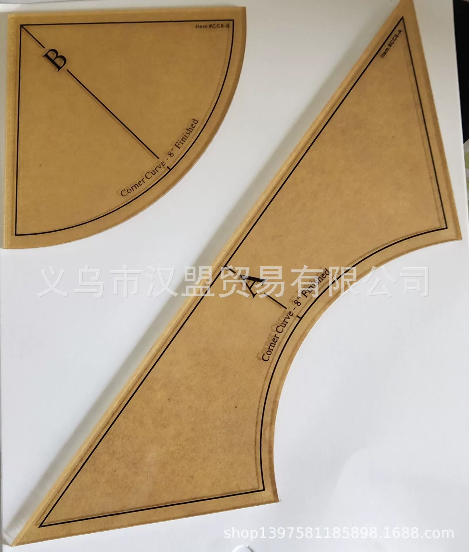 Новый акриловый шаблон швейной линейки, 2 предмета, швейный набор специальной формы, лоскутный шаблон DIY # CC8-A