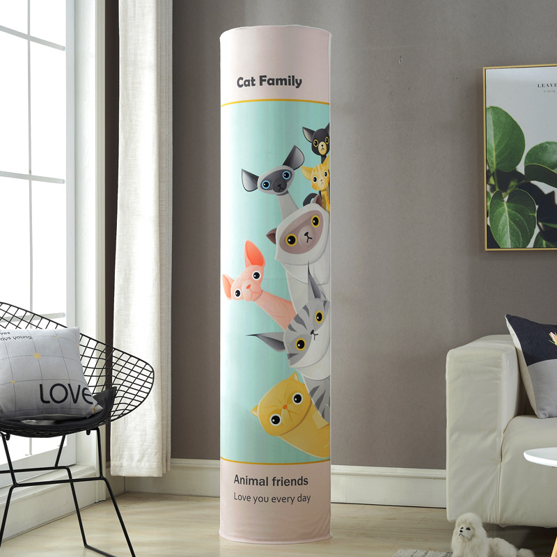 Cubierta de aire acondicionado gabinete redondo cilíndrico Gree sala de estar Midea Haier gabinete buey vertical aire acondicionado cubierta de polvo