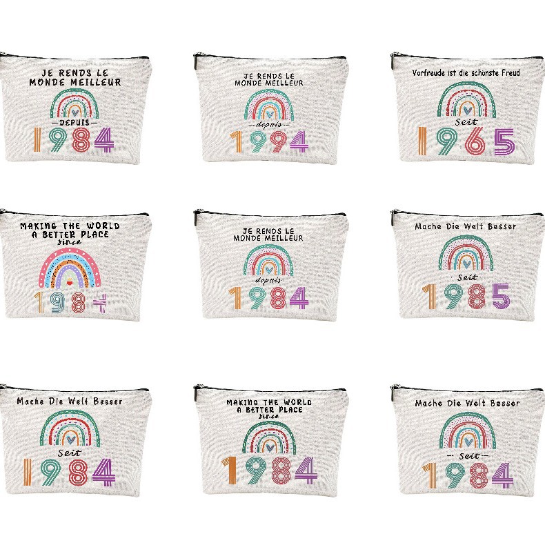 Transfronterizos Amazon bolsas de lavado bolsas de maquillaje damas bolsas de maquillaje diseño de cumpleaños bolsas de almacenamiento bolsas de cremallera al por mayor