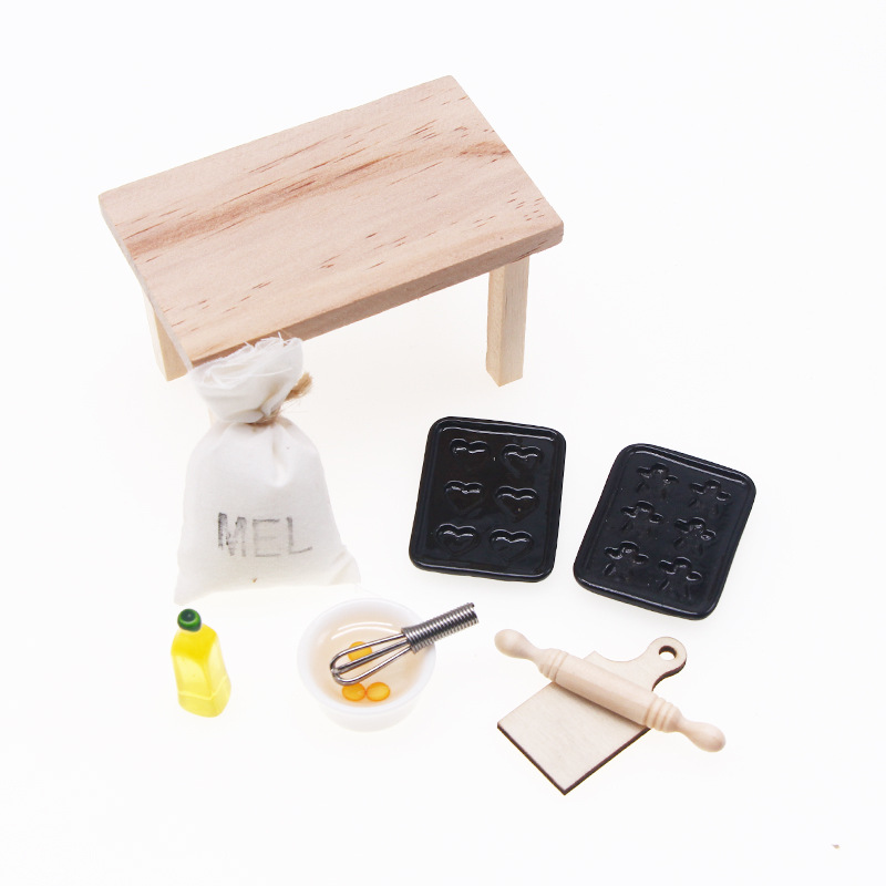 Casa de muñecas Dollhouse cocina hornear accesorios miniatura comida jugar escena mini modelo de bolsillo juguetes de cocina