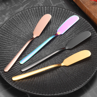 Square handle 304 stainless steel golden cream knife butter knife breakfast jam cream spatula cheese cheese smear knife