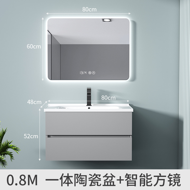 Gabinete de baño azul gris combinado cerámica lavabo lava