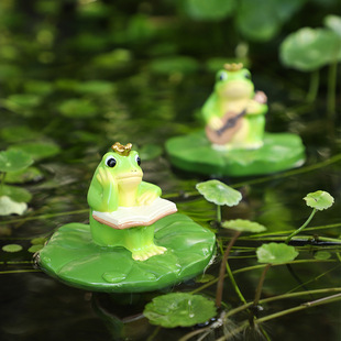 Foreign Trade Cross-Border Garden Pond Fun Frog Floating Landscaping Decorative Ornaments Pool Fish Tank Micro Landscape Floating Frog