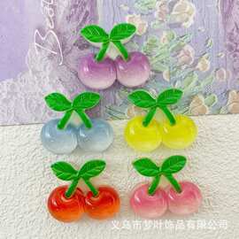 透色水果樱桃树脂配件diy洞洞鞋奶油胶手机壳冰箱贴手工发夹装饰