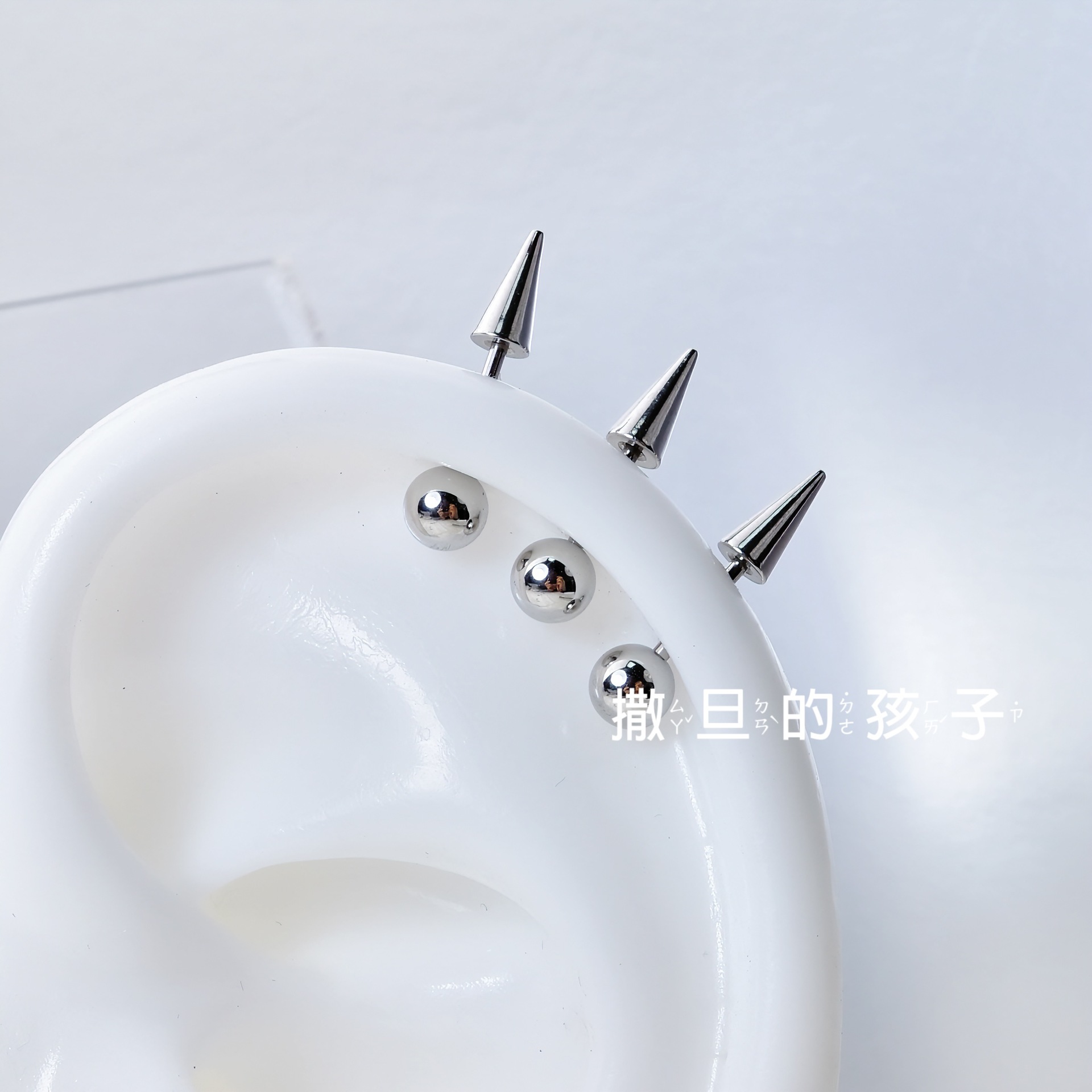 Labret stud lip piercing jewelry styling detail