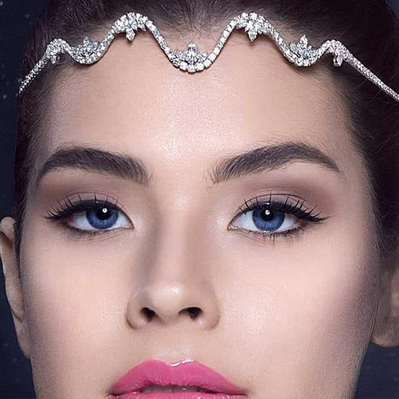 accessori di vendita caldi per le donne, copricapo di lusso con onde di zirconi, accessori per capelli da sposa alla moda, copricapo_voghion.com