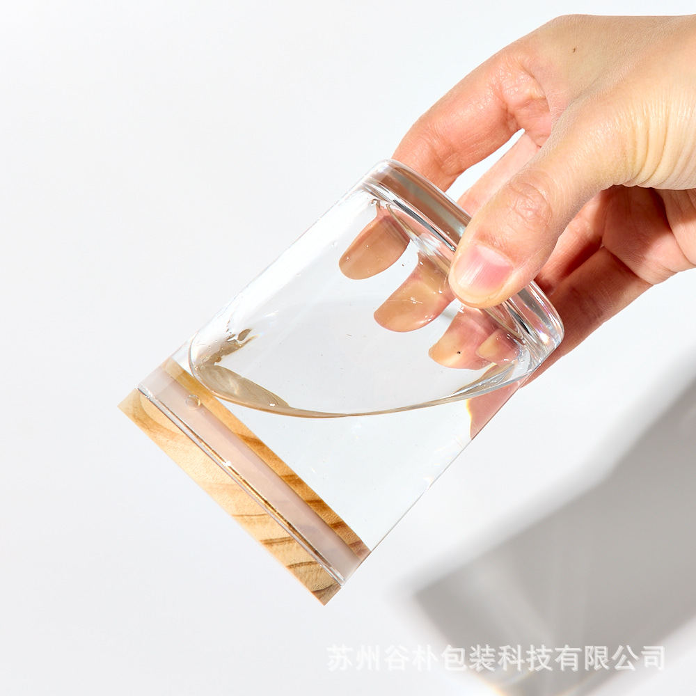 Amazon Hot Sale Spot 200ml taza de vela transparente con tapa de madera para la fabricación de velas exclusivas transfronterizas