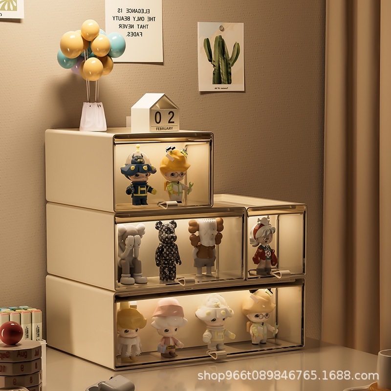 ブラインドボックス手作り展示ボックス整理ボックス引き出し式アクリル透明置物デスク収納ボックス収納ボックス|undefined