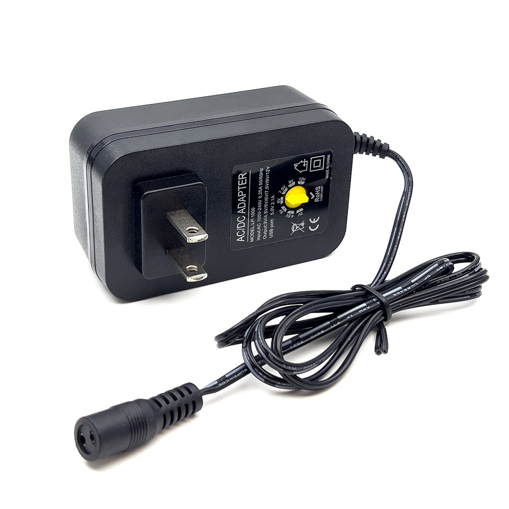 Fuente de alimentación ajustable multifunción 3 - 12V Fuente de alimentación ajustable 36W con puerto USB Función de carga 5V 3 - 12V