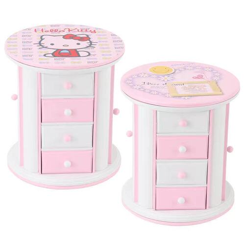 Wardrobe dressing music box with two doors and 3 drawers mirror storage box winding music box for girls