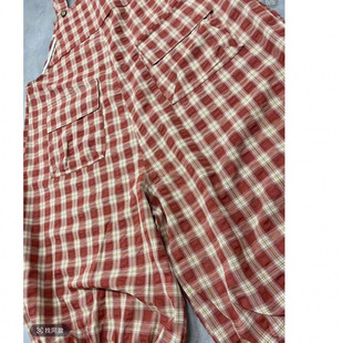 Plaid Cotton Linen Overalls Women 2025 Summer Literary Plus Size Summer High Waist Cropped Casual Jumpsuit