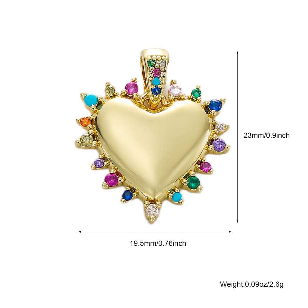 3g Weight Pendant Jewelry Making Type Zircon Inlay Material DIY Jewelry Accessories Classification 1 Piece Quantity Copper Material Devil's Eye, Heart Shape Pattern All Seasons Season Plating Design Classic Style Style 1 Piece Copper Zircon Devil's Eye Heart Shape Pendant DIY Jewelry Accessories 1