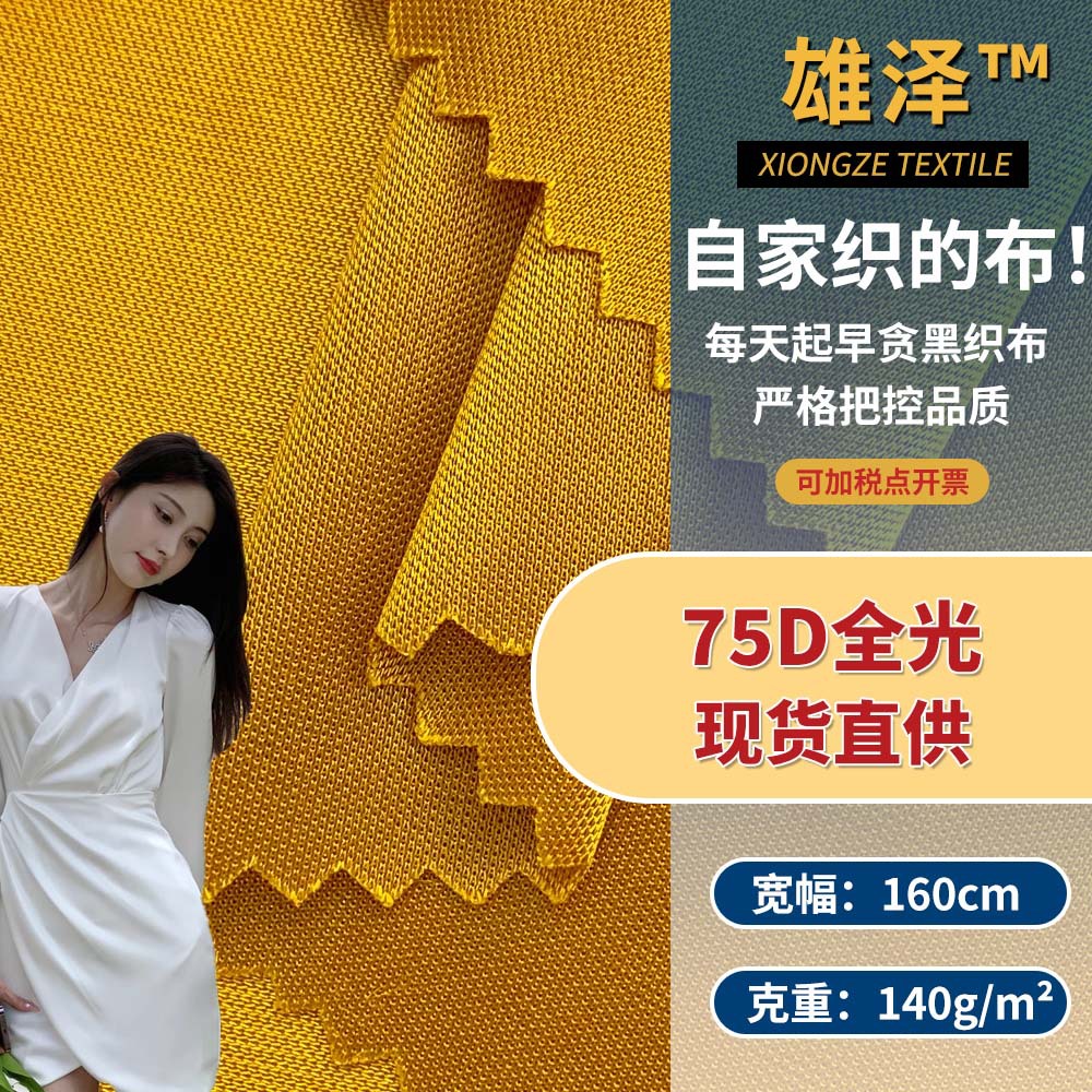 75D全光里布 丝光垂感服装外套里料  涤纶时尚针织服装内衬里布