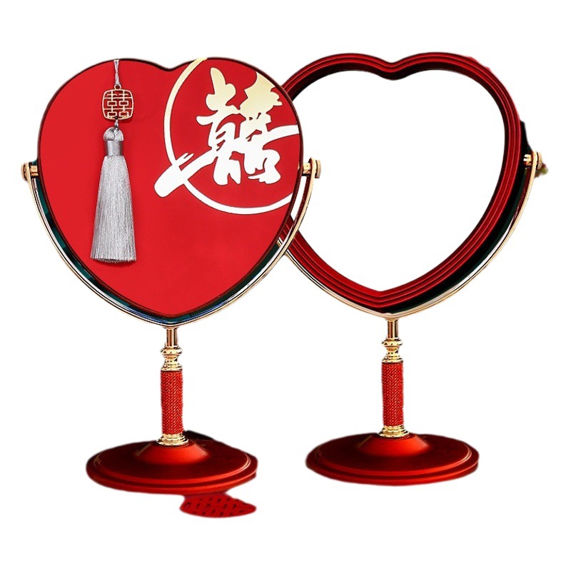 Espejo DE BODA nuevo par de suministros de dote espejo de maquillaje nupcial suministros de boda tocador completo estilo espejo rojo