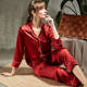Silk Pajamas Women's High-end Spring and Autumn Long-sleeved Two-piece Set 100% Mulberry Silk Couple's Home Clothes Silk Women's Suit