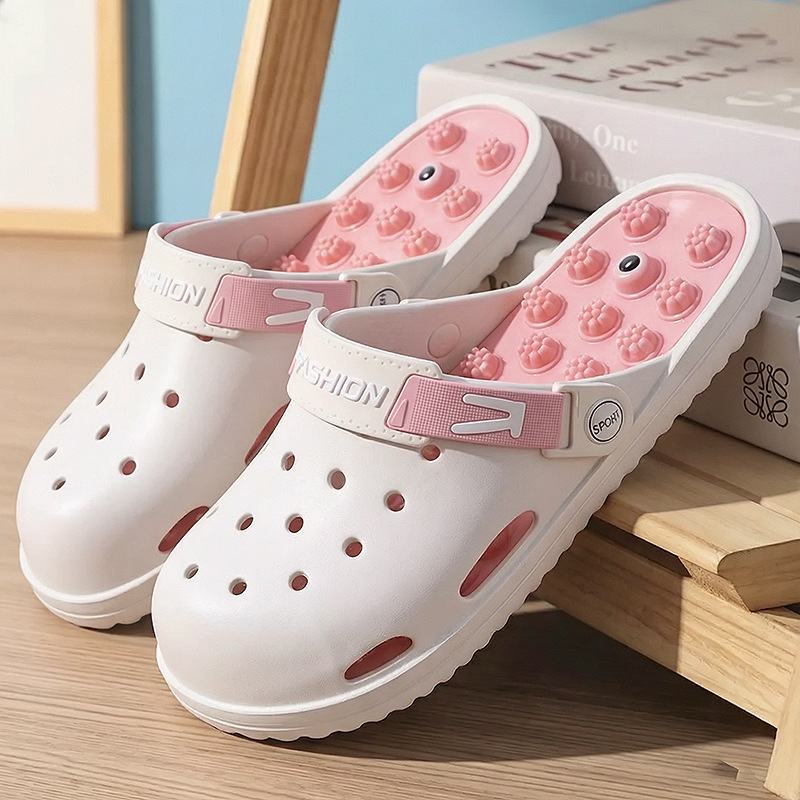 Acupressure Massage Slippers New Model Non-Slip Home Clogs Magnetic Foot Acupoint Health Massage Sandals for Women