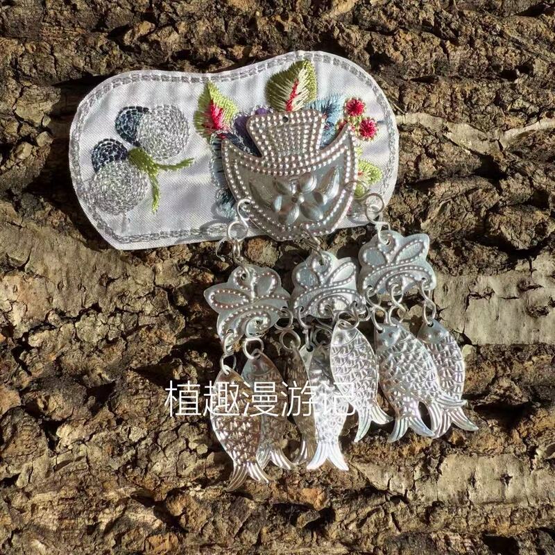 貴州特産の恩施土家・ミャオ族刺繍、ミャオ族刺繍アルミ冷蔵庫マグネット、お土産アルミ手作り品|undefined