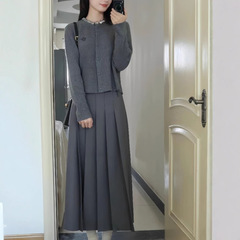 时尚套装女2025秋冬新款设计感洋气减龄小众针织开衫半身裙两件套