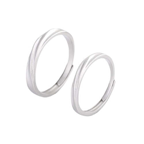 S925 sterling silver matte frosted texture couple rings for men and women, a pair of Mobius rings, student hand jewelry