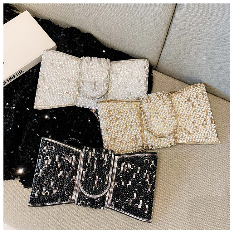 New cross-border European and American retro high-end clutch bag, full diamond single-shoulder crossbody ladies' bag, small bag, socialite dinner bag Item Picture