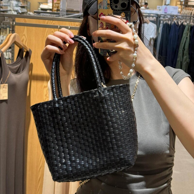 Japanese-Style Unprinted Hand-Woven Bag Women's Handbag Summer Hand-Woven Bag Vegetable Basket Bag Eco-Friendly Material Fashion Bag Japanese-Style Unprinted Hand-Woven Bag Women's Handbag Summer Hand-Woven Bag Vegetable Basket Bag Eco-Friendly Material Fashion Bag
