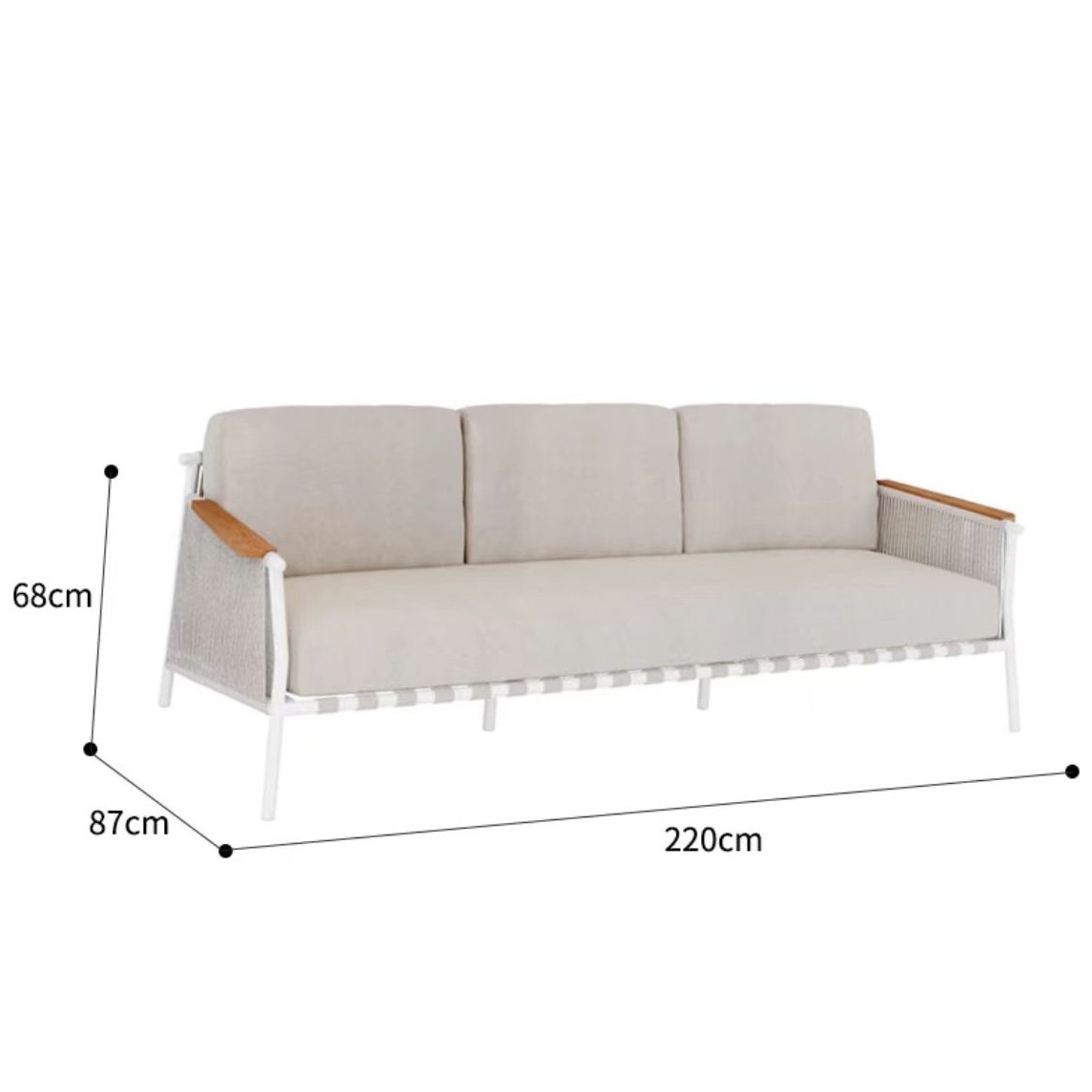 Sofá de caña al aire libre a prueba de agua y protección solar patio al aire libre ocio balcón sofá combinación de caña silla muebles de jardín